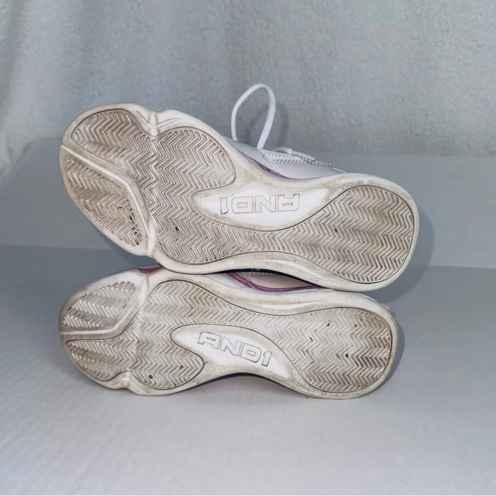 And1 big girls high-top basketball shoes, pink, gray & white - Picture 7 of 9